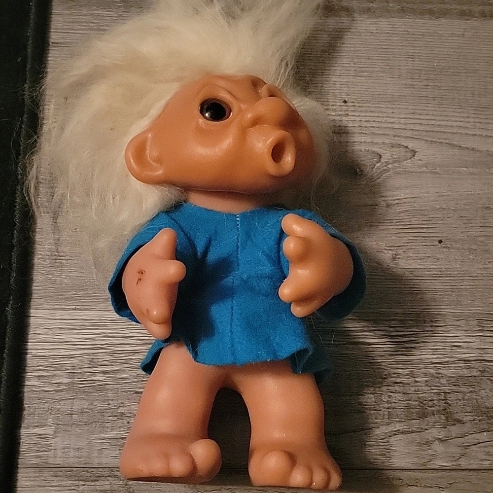 Vintage Troll Doll with Blue Outfit
